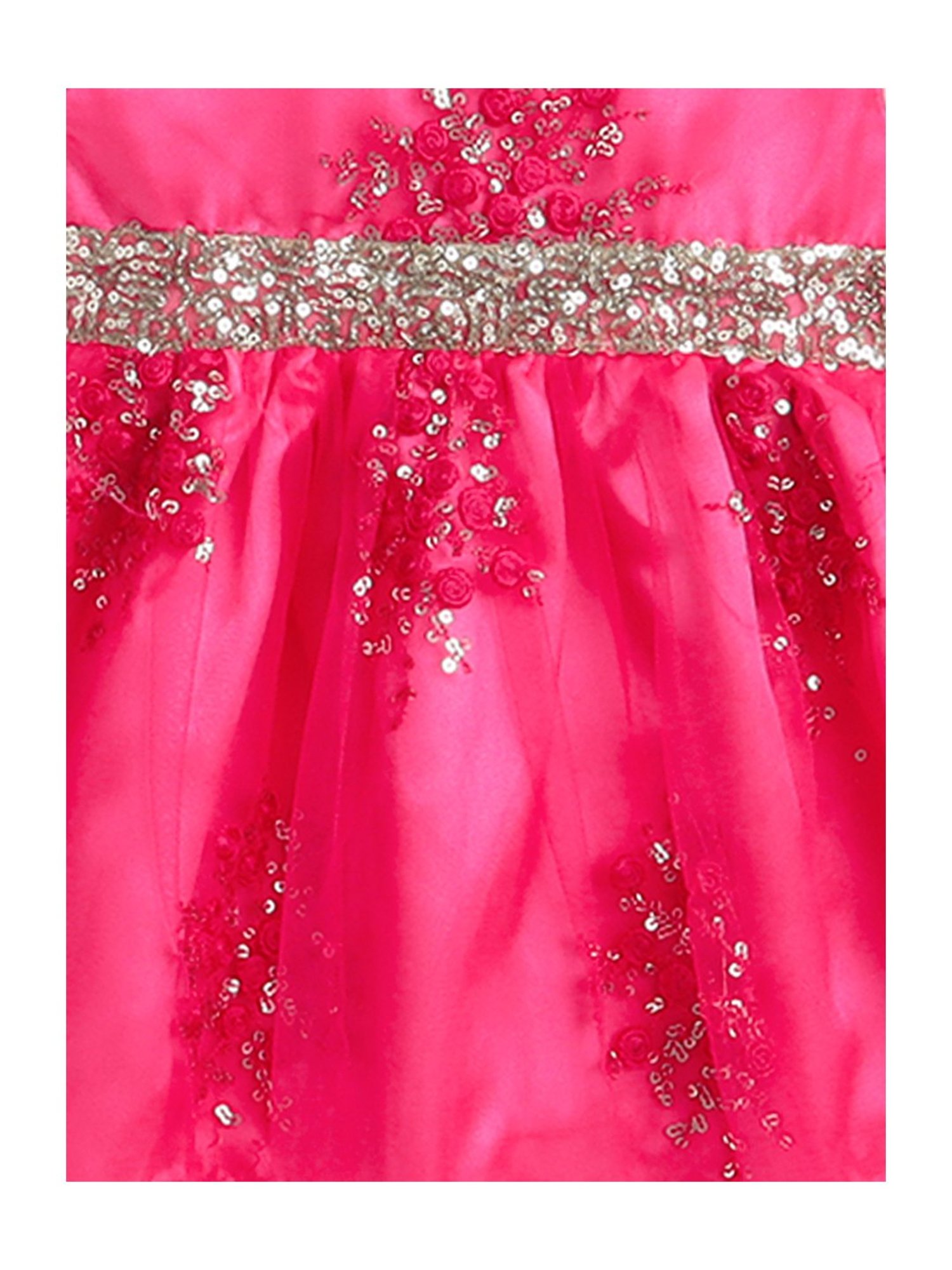 Many Frocks Kids Pink Embellished Dress