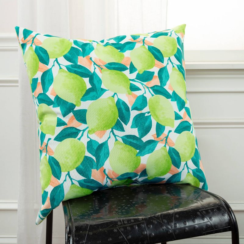 22"x22" Oversize Poly-Filled Lime Indoor/Outdoor Square Throw Pillow Green - Rizzy Home