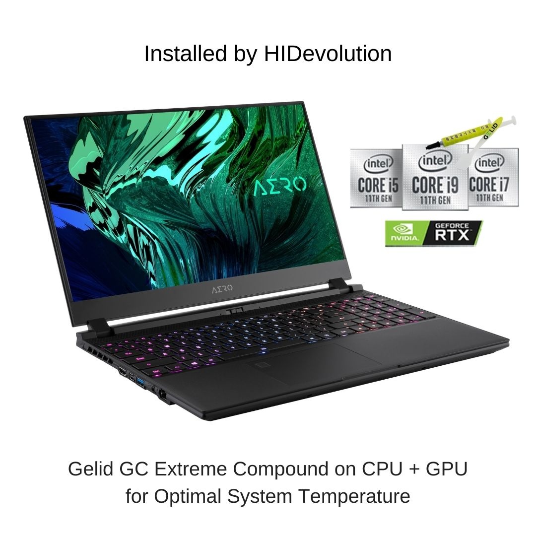 [2021] HIDevolution Gigabyte AERO 15 OLED KD-72US623SP 15.6" UHD AMOLED, 2.3 GHz i7-11800H, RTX 3060, 32 GB 3200MHz RAM, 1 TB PCIe SSD