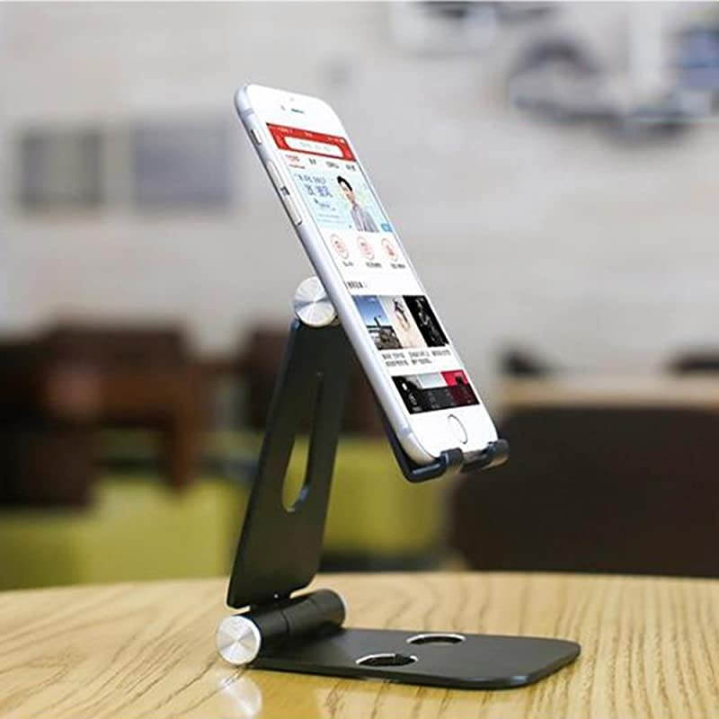 Portable Universal Dual Foldable Adjustable Cell Phone Desk Stand Tablet Stand Compatible with Phone 11 Pro Xs Max Xr X 8 7 6 6s Plus and 47 Inch Devices Black