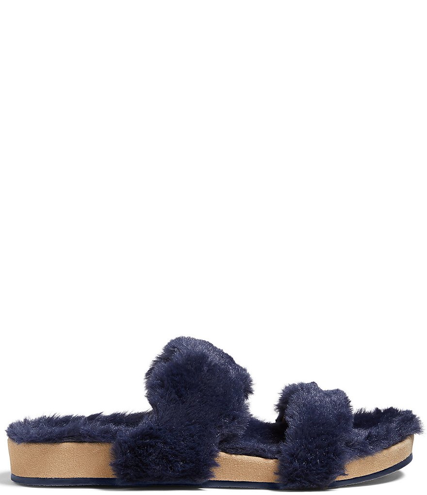 Jack Rogers Lauren Comfort Cozy Faux Fur Slides