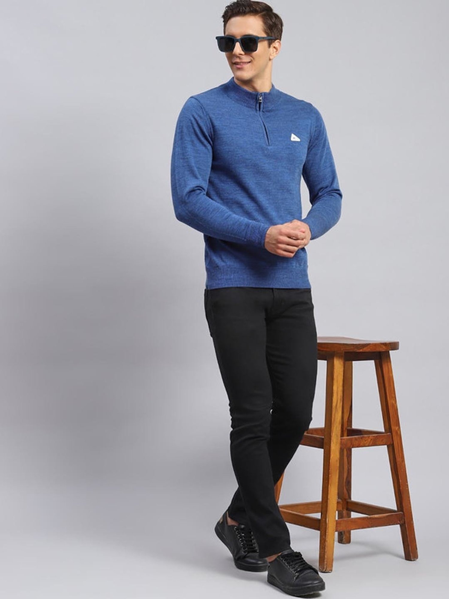 Monte Carlo Denim Blue Regular Fit Pullover