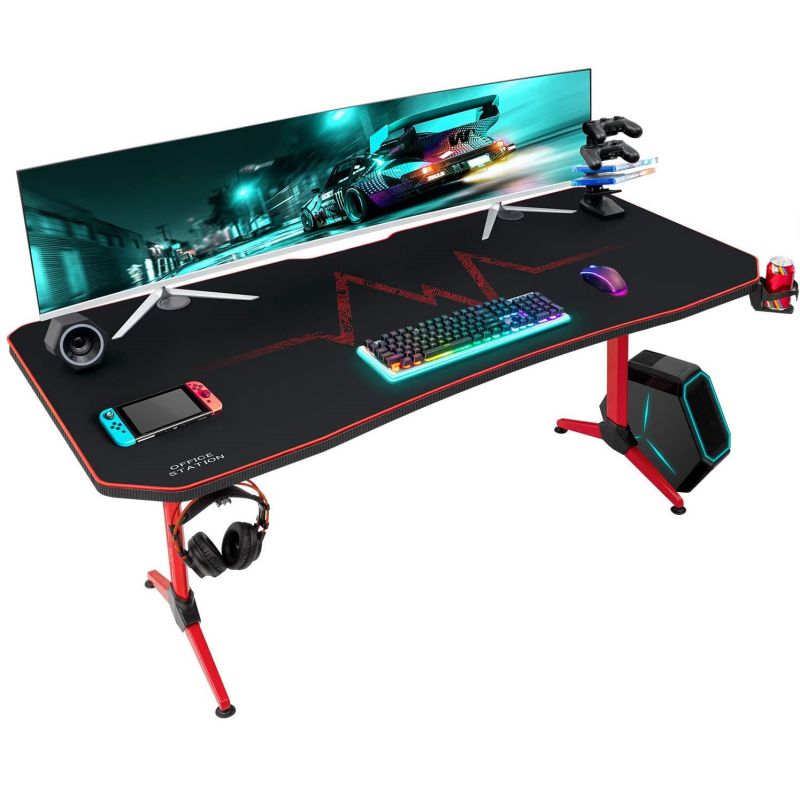 RESPAWN 3000 Gaming Computer Desk - Ergonomic Height Adjustable Gaming Desk, in Blue (RSP-3000-BLU)