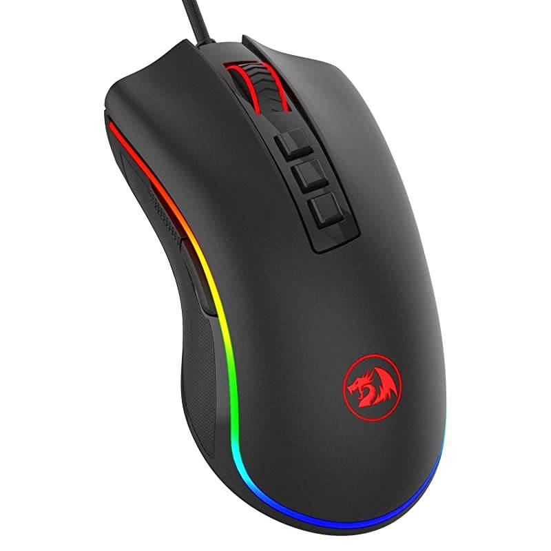 M711 Cobra Gaming Mouse with 168 Million RGB Color Backlit 10000 DPI Adjustable Comfortable Grip 7 Programmable Buttons White