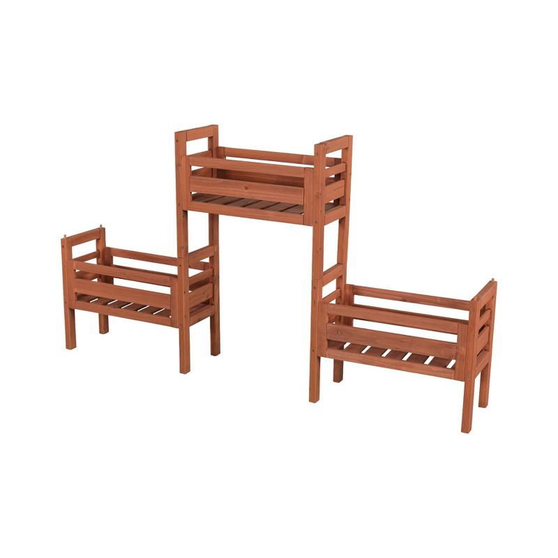 48" H Rectangular Wood Planter - Brown - Leisure Season