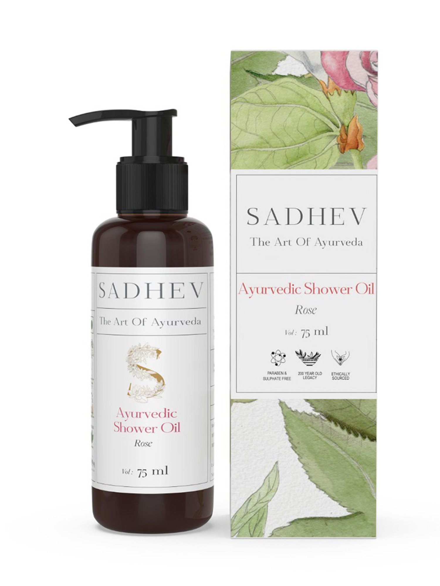 SADHEV The Art Of Ayurveda Ayurvedic Rose Shower Oil - 75 ml