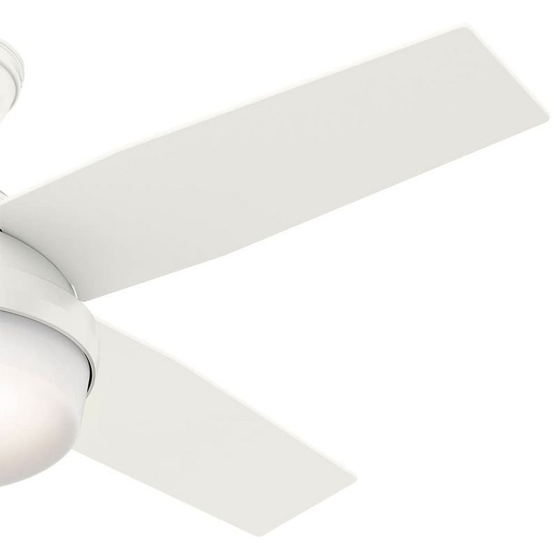 Hunter Fan Company Dempsey 44" 3 Speed Quiet Indoor Ceiling Fan with Integrated Energy Efficient LED Light and Handheld Remote Control, White (2 Pack)