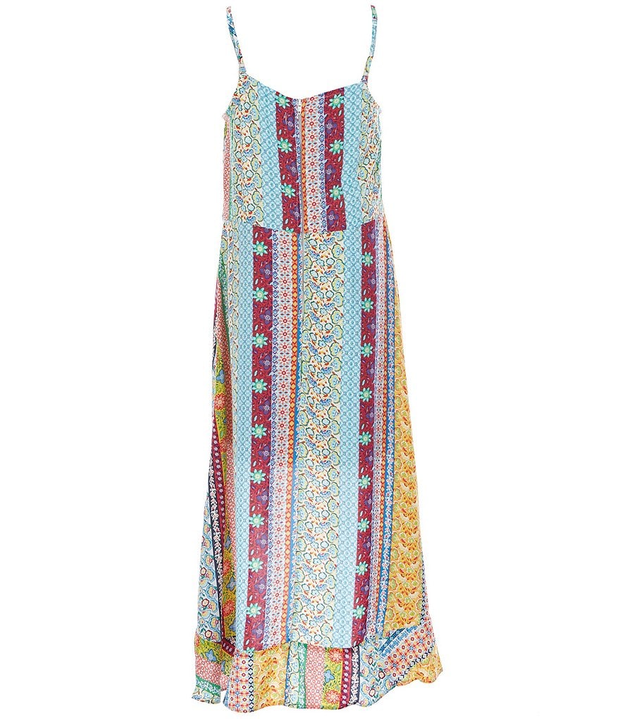 Poppies and Roses Big Girls 7-14 Mix-Media Ruffled Walk-Through Romper