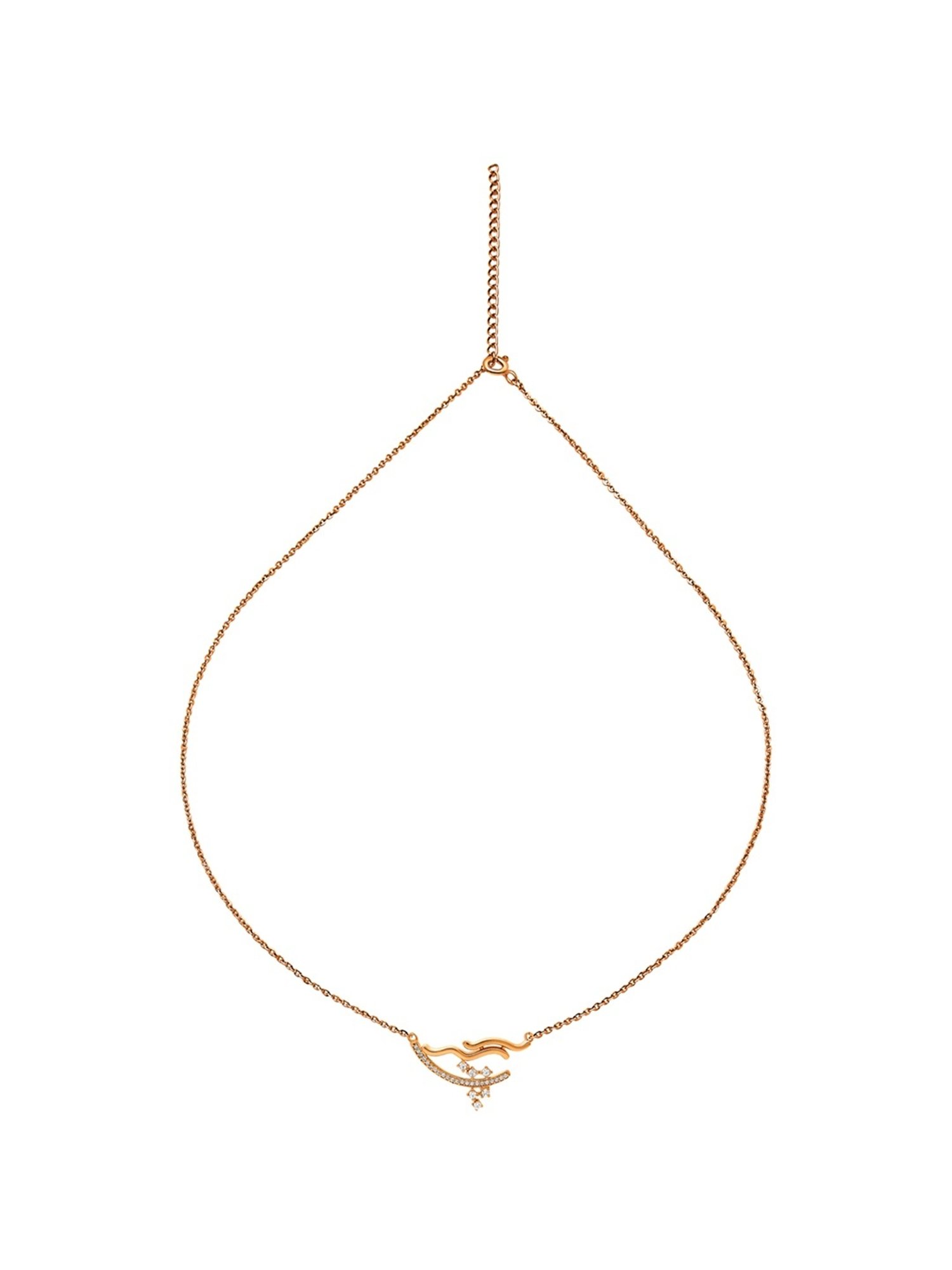 Silberry 92.5 Sterling Silver Rose Gold Abstract Necklace