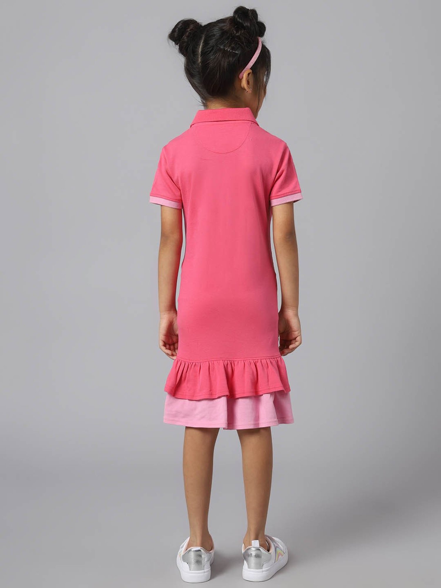 Beverly Hills Polo Club Kids Pink Solid Polo Dress