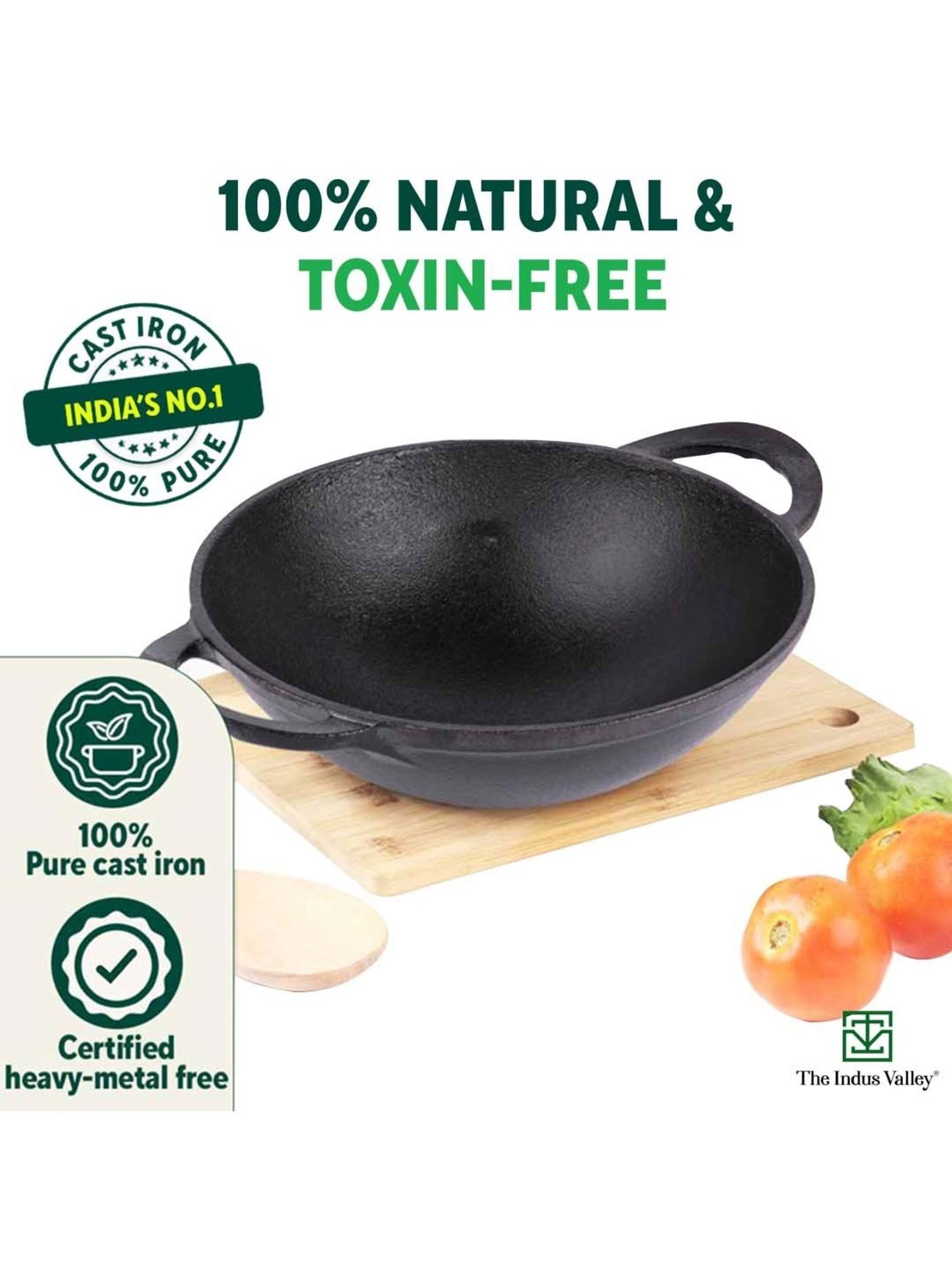 ALLO Silver Stainless Steel Induction Friendly Triply Kadhai (3 L)