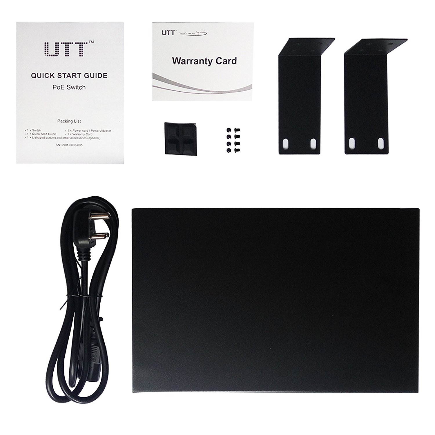 UTT S1080GP 8-Port Unmanaged Gigabit Ethernet PoE Switch, 8 PoE ports 150W, 802.3af/at, Ideal for IP Cameras