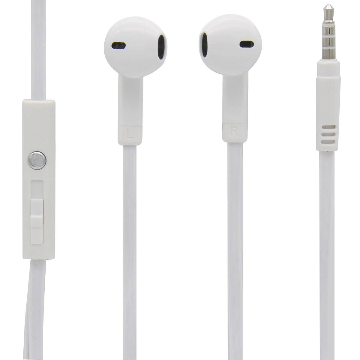 Mobilespec MBS10242 Stereo In-Ear Earbuds with In Line Mic - White