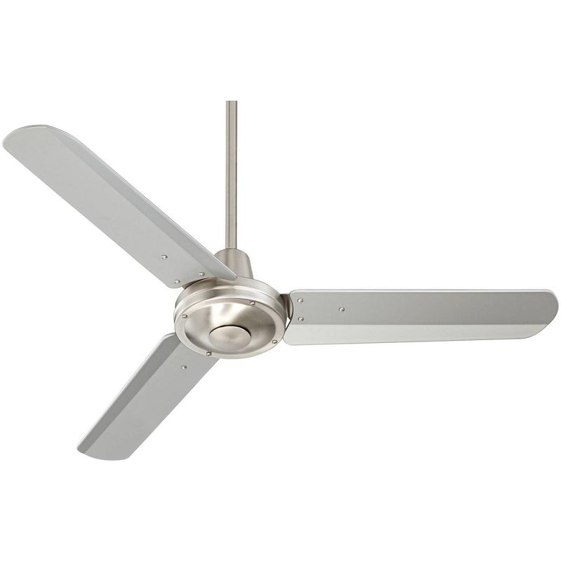 44" Casa Vieja Modern Industrial Outdoor Ceiling Fan with Remote Control Brushed Nickel Damp Rated for Patio Porch