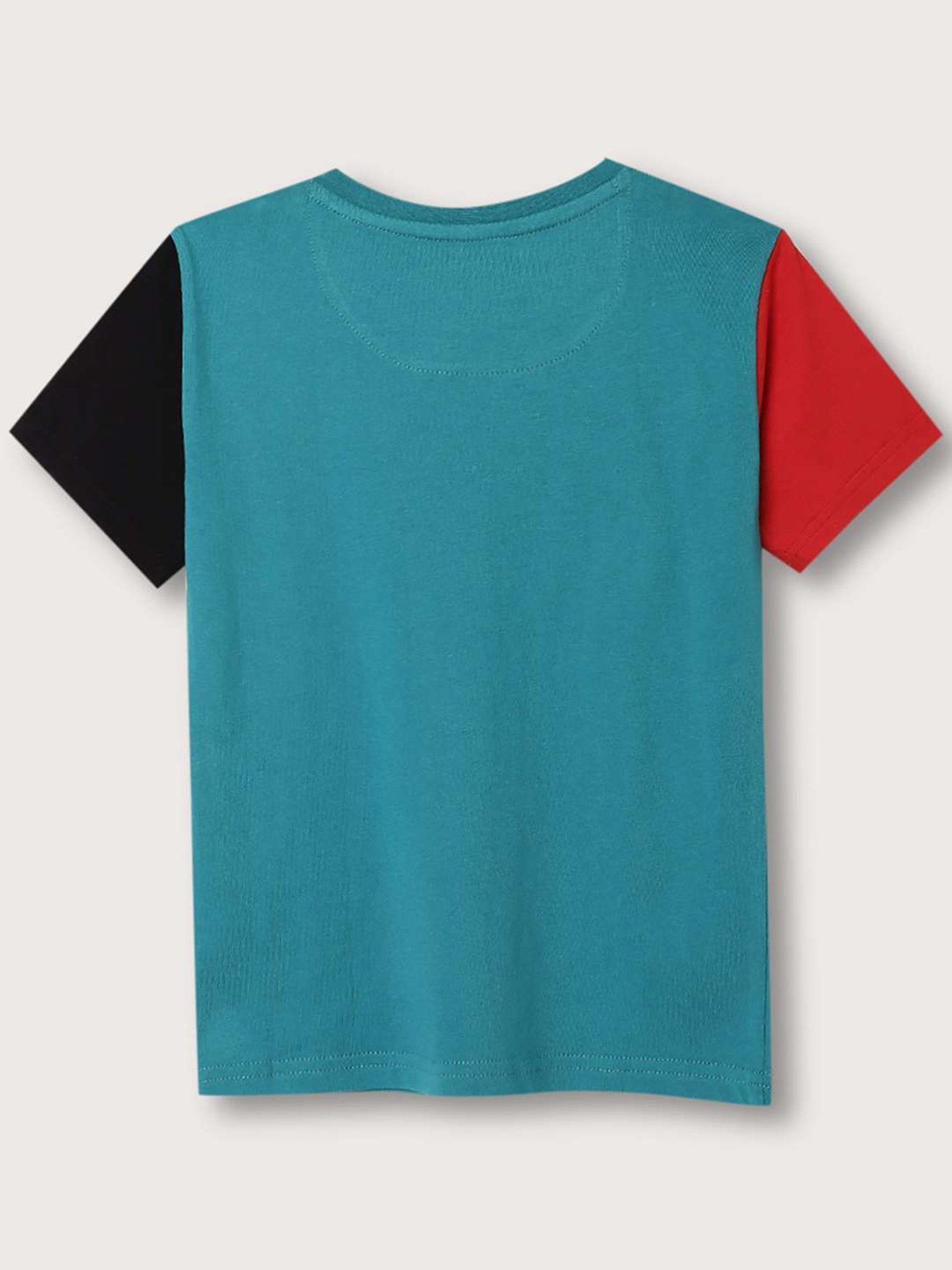 Blue Giraffe Kids Teal Blue Cotton Printed T-Shirt