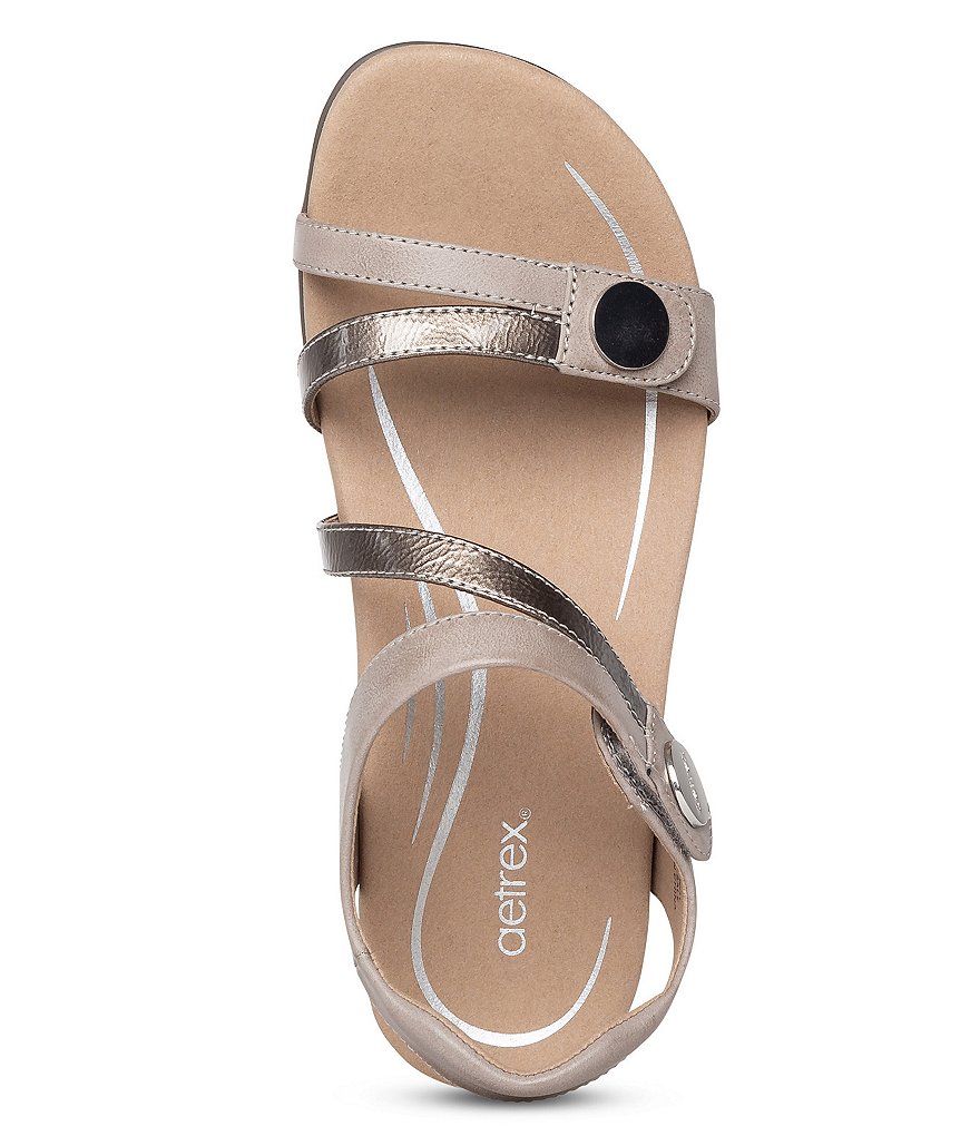 Aetrex Jess Colorblock Strappy Banded Wedge Sandals