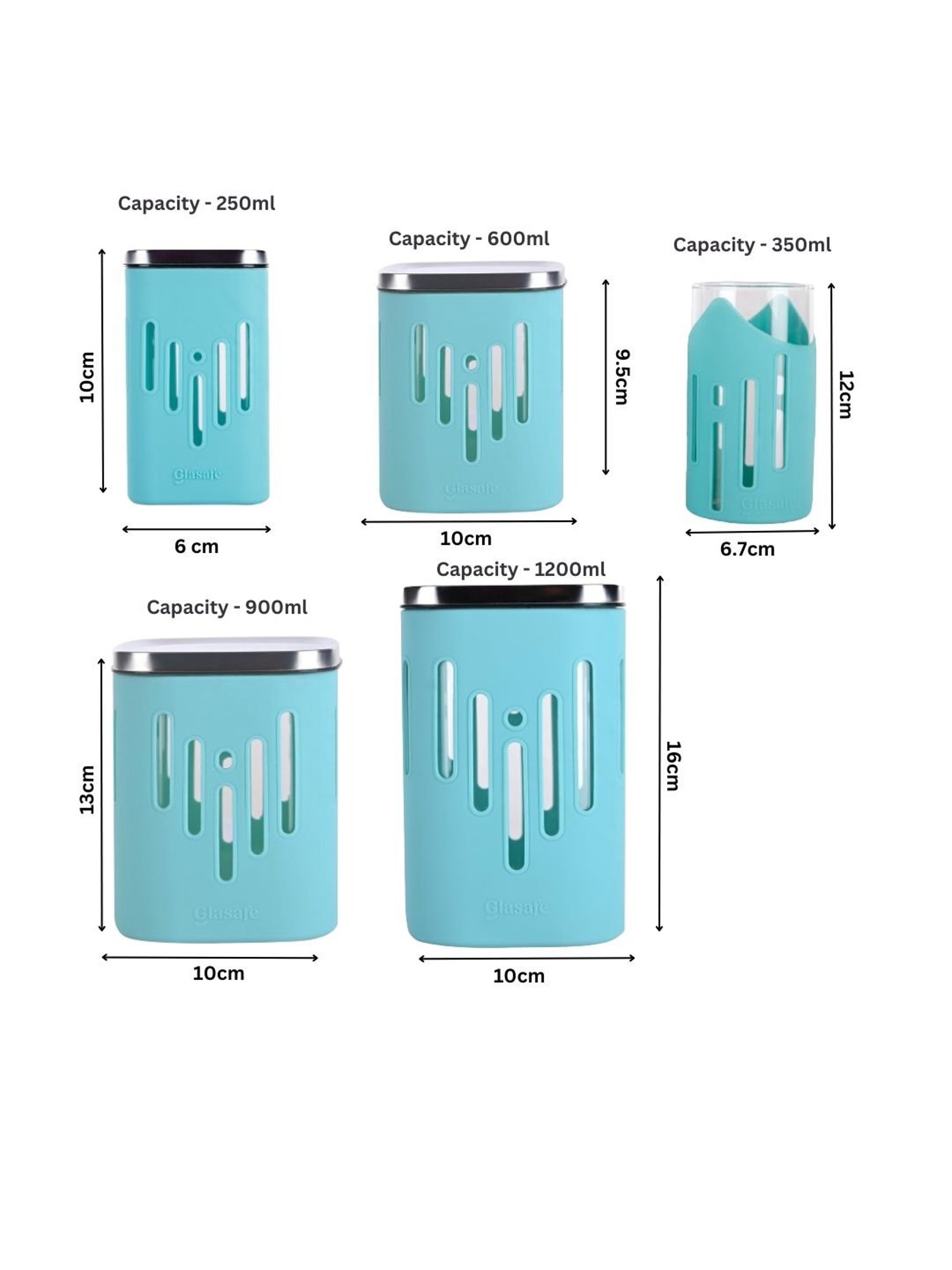 Glasafe Grip 'N' Sip Mellow Green Borosilicate Drinking Glasses & Containers