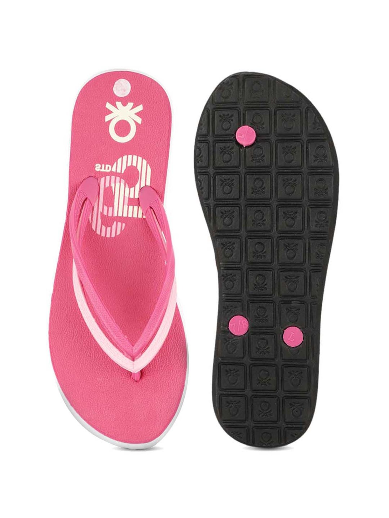 United Colors of Benetton Women's Fuchsia Pink Flip Flops