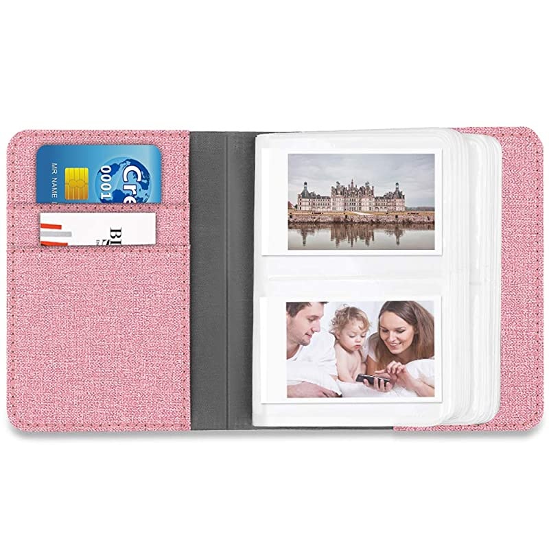 Mini Photo Album for 3-Inch Film - 104 Pockets Album for Fujifilm Instax Mini 11/Mini 9/Mini Link Printer/Mini LiPlay, Canon Ivy CLIQ, Polaroid, Kodak Instant Print Camera, Rose Gold