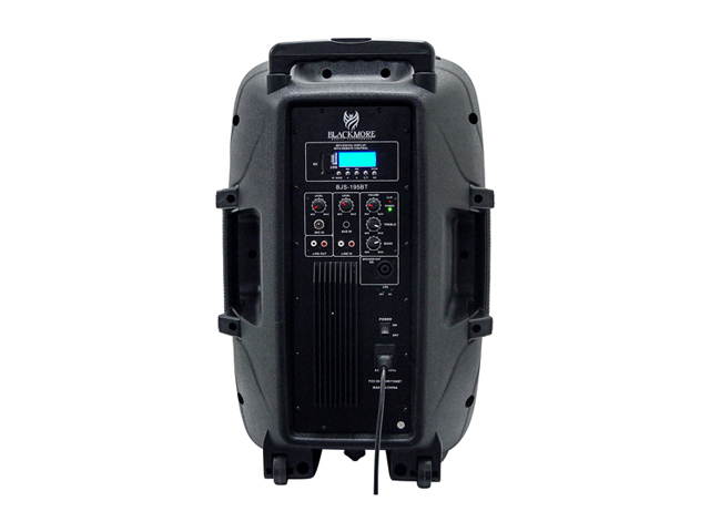 Blackmore BJS-195BT Portable and amplified 2 way professional loudspeaker with 15" woofer, Bluetooth,Mp3 playback, LED lighting and adjustable tripod speaker stand