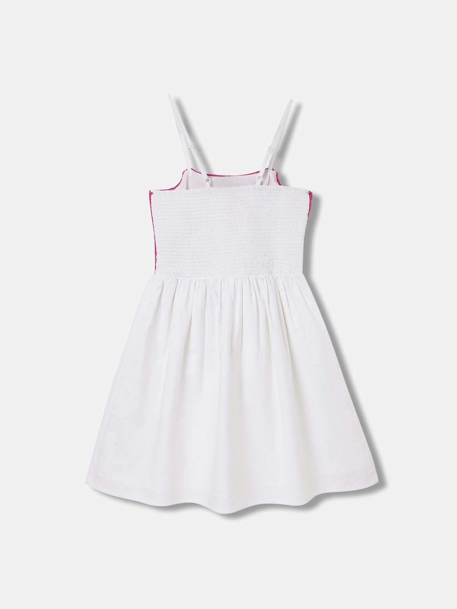 Blue Giraffe Kids White Cotton Dress