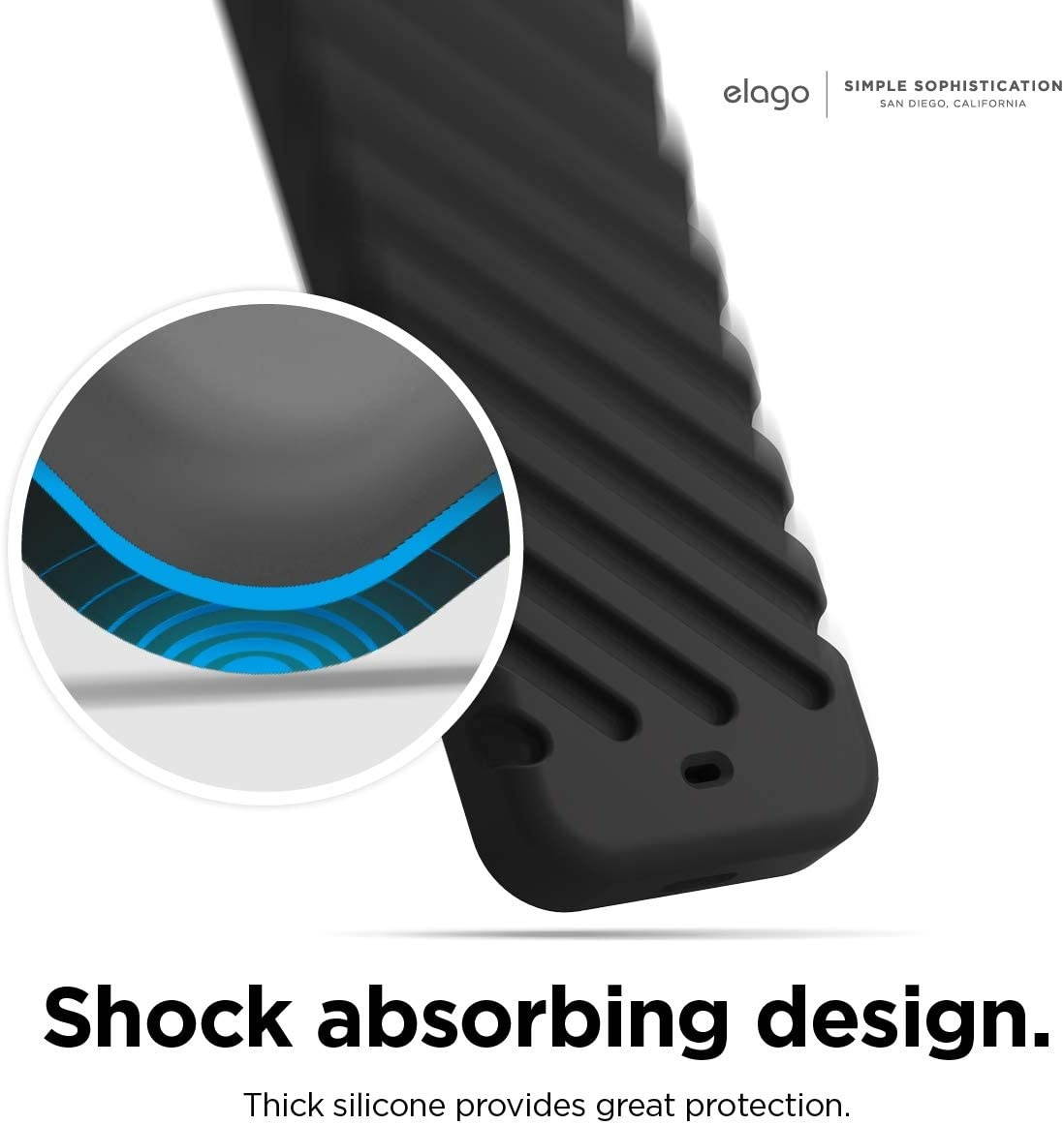 elago R3 Protective Case Compatible with Apple TV Siri Remote 1st Generation (Black) - Extra Protection, Durable Silicone, Lanyard Included, Full Access