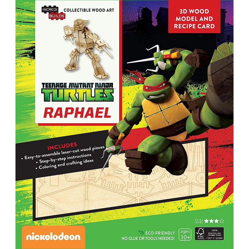Incredibuilds Teenage Mutant Ninja Turtles Raphael Wood Model Figure Kit