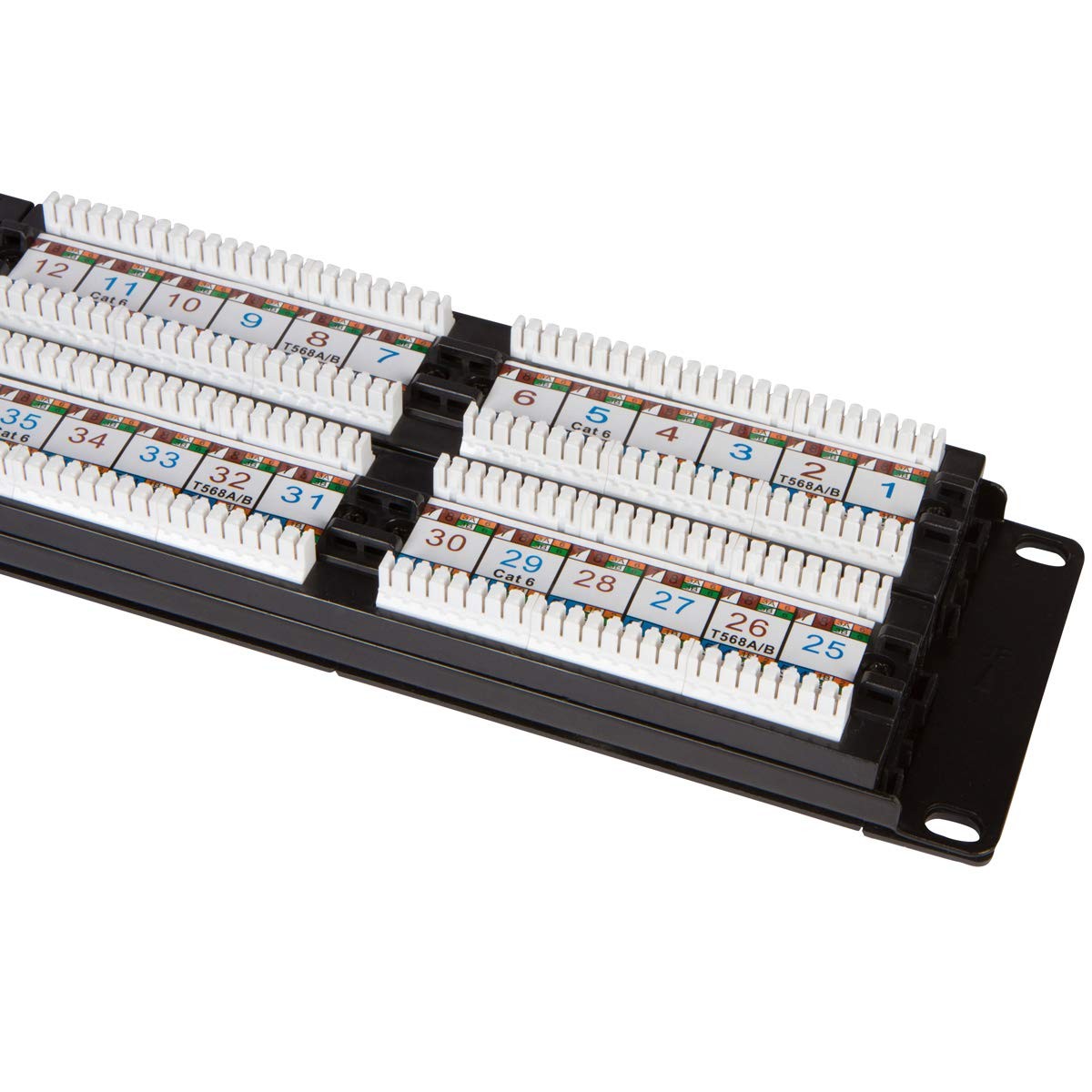 Buyer's Point 48 Port Cat6 RJ45 Patch Panel Rackmount or Wallmount with Punch Down Tool and Cable Management System , Server, Compatible with Cat 3/4/5/5e/6