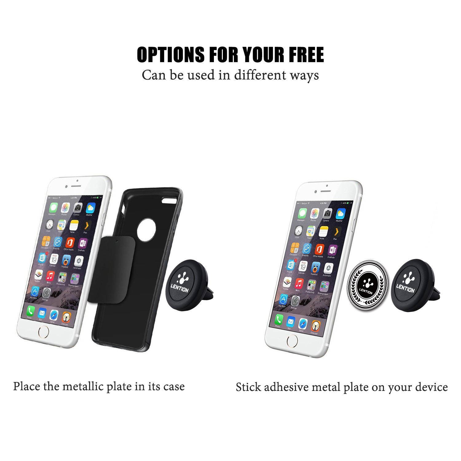 LENTION Air Vent Phone Support,Magnetic Mobile Stand 360&deg; Rotating Phone Holder Car Mount for iPhone, iPod, Smart Phone, PSP, GPS - Blue