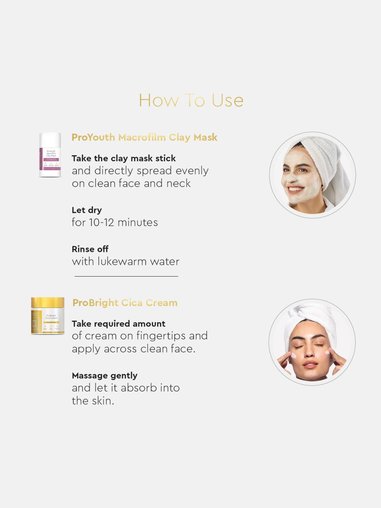 VLCC Clinic ProYouth Macrofilm Clay Mask & ProBright Cica Cream Combo