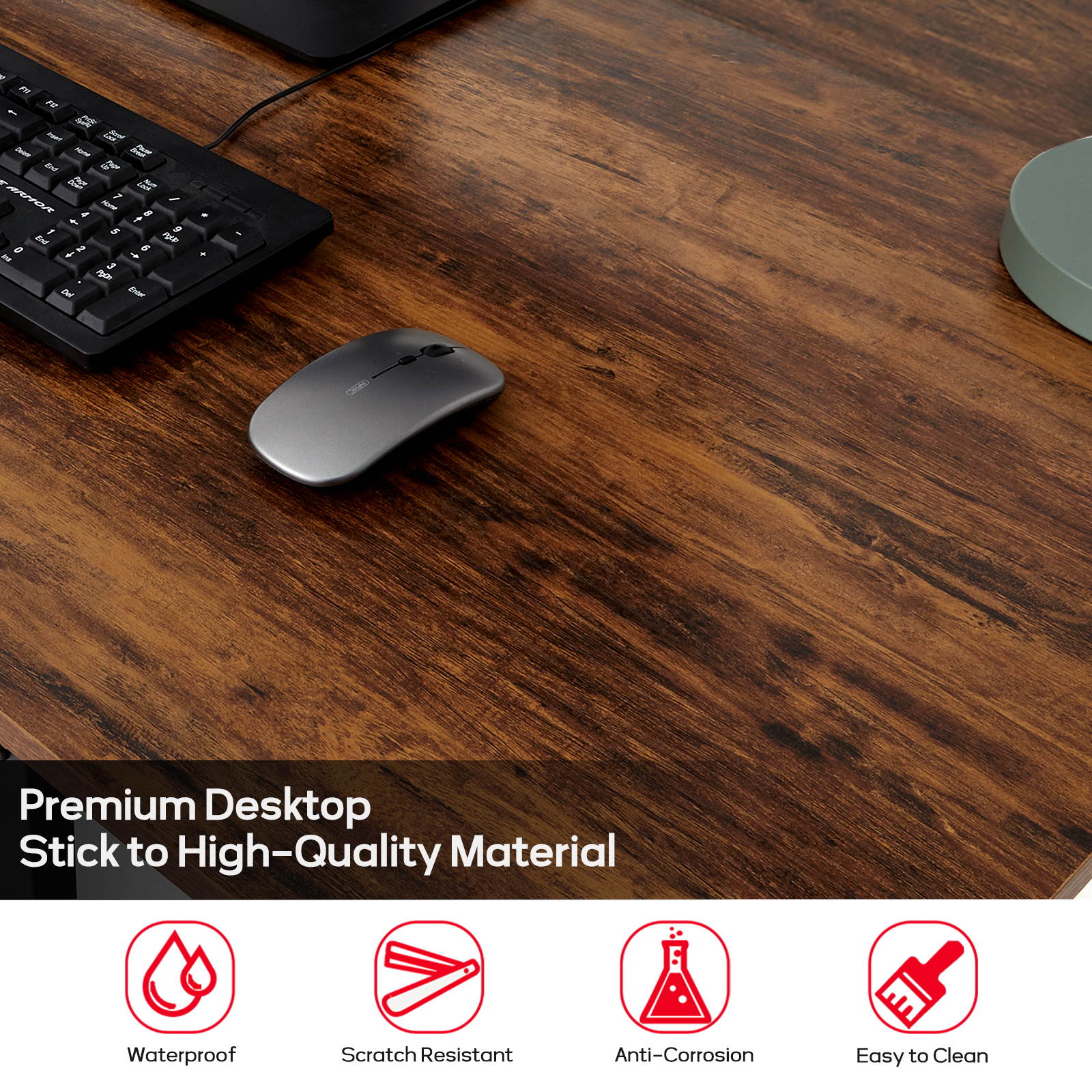 Gome Home Office Computer Desk with Shelves - 47 Inch Large Writing Study Desk with Storage Bookshelf, Modern Simple PC Desk for Small Space, Industrial Work Wood Desk Easy Assemble