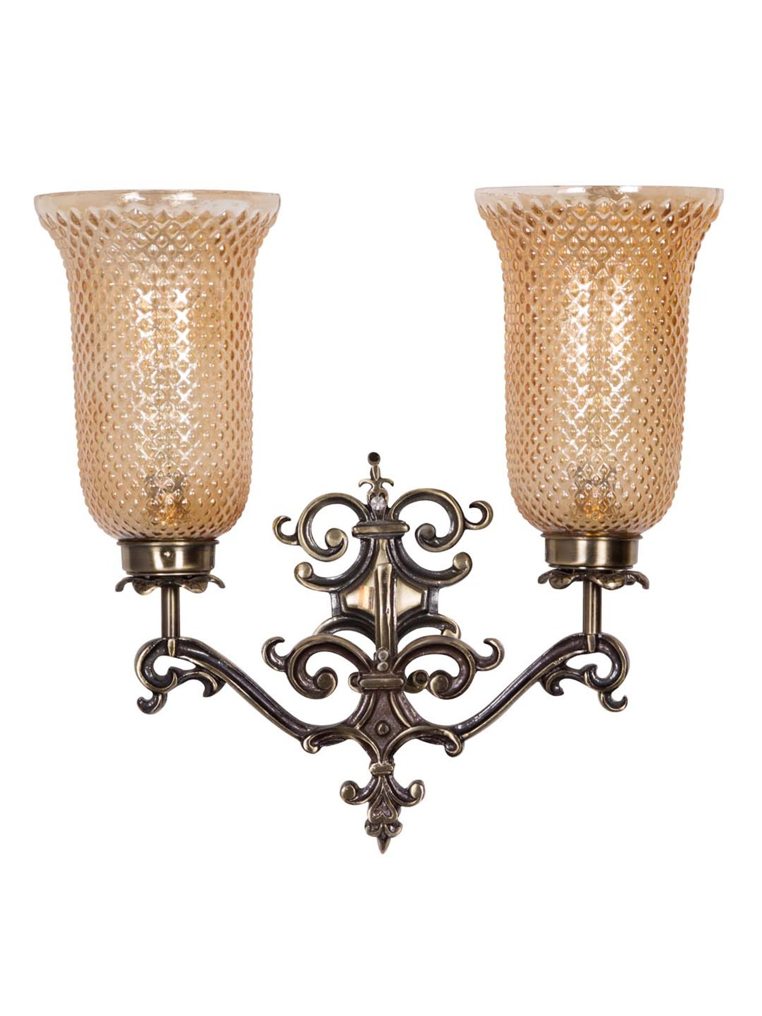 Fos Lighting Antique Brass Usha Double Wall Light (Bulb not included) - Set of 1