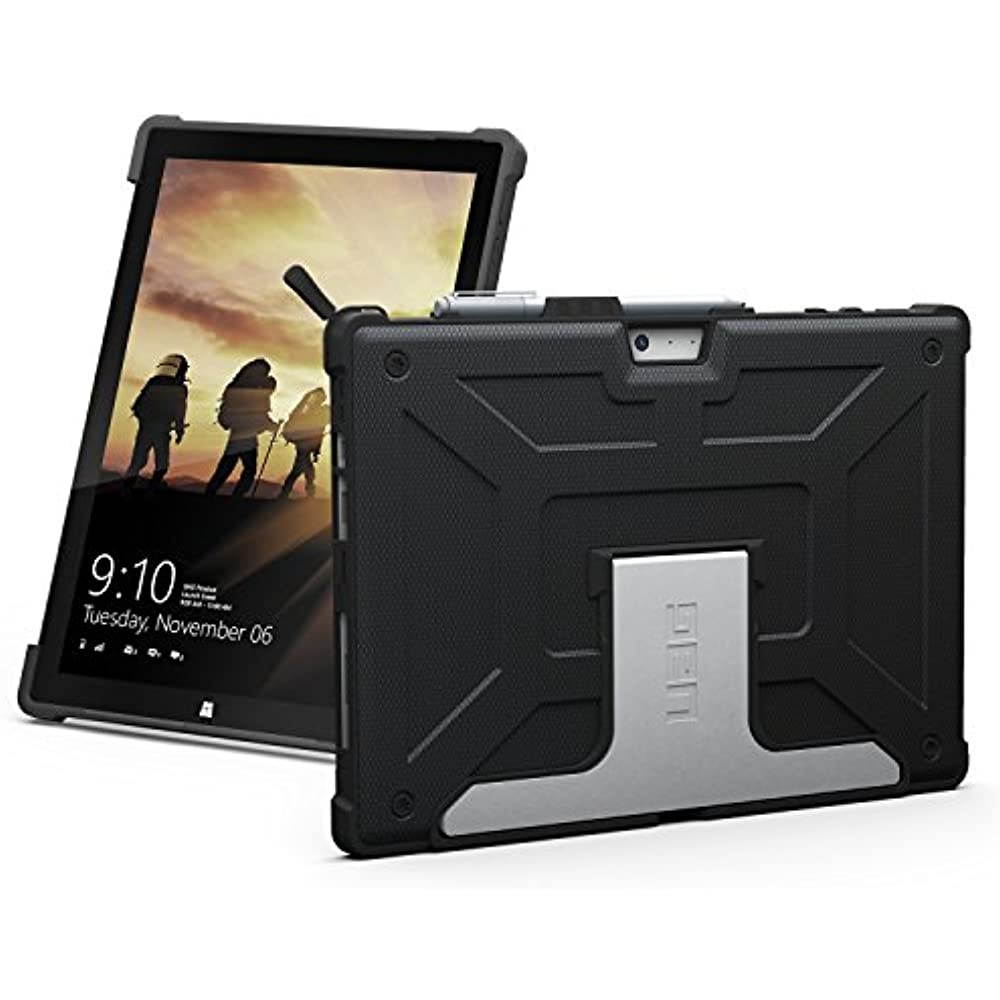 UAG Designed for Microsoft Surface Pro 7 Plus, Surface Pro 7, Pro 6, Pro 5th Gen (2017) (LTE), Pro 4 Feather-Light Rugged [Black] Aluminum Stand Military Drop Tested Case