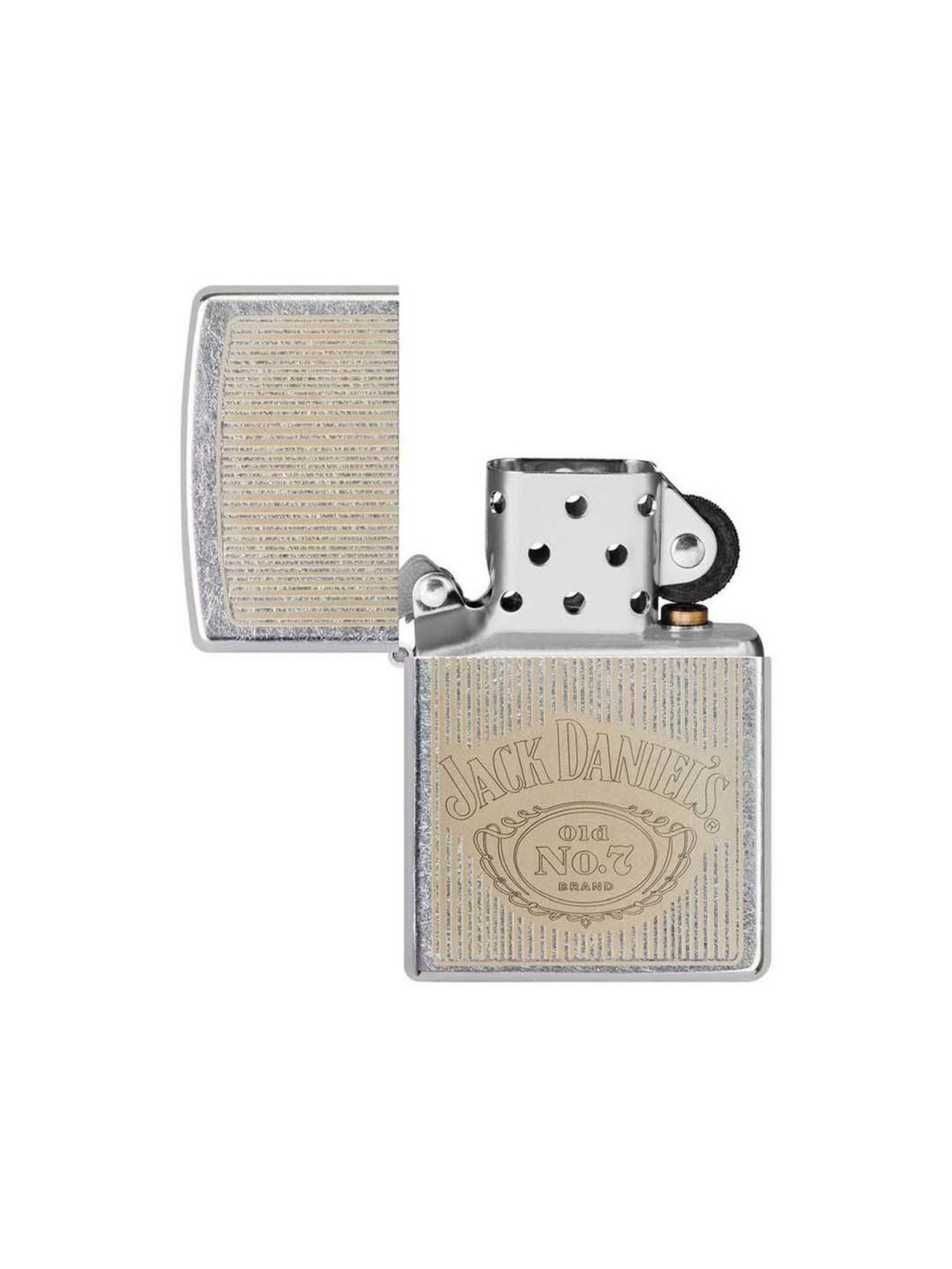 Zippo Chrome Brass Jack Daniels Windproof Pocket Lighter