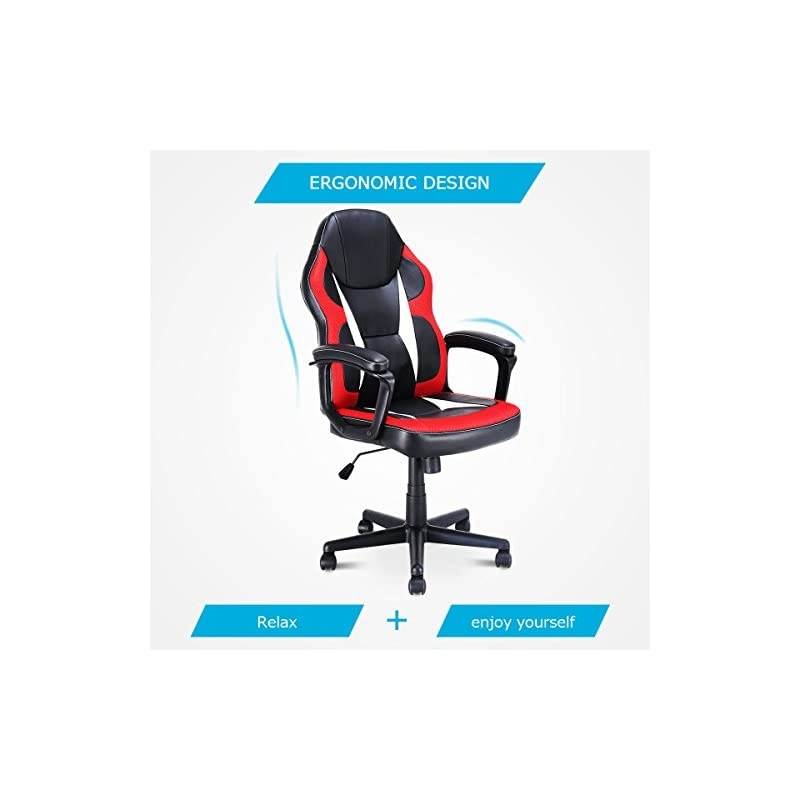 Gaming Chair Executive Home Office Chair Racing Style Desk Task Computer Chair Swiveling Multidirectional Wheels Adjustable Height Ergonomic Highback Armchair (Style 3)