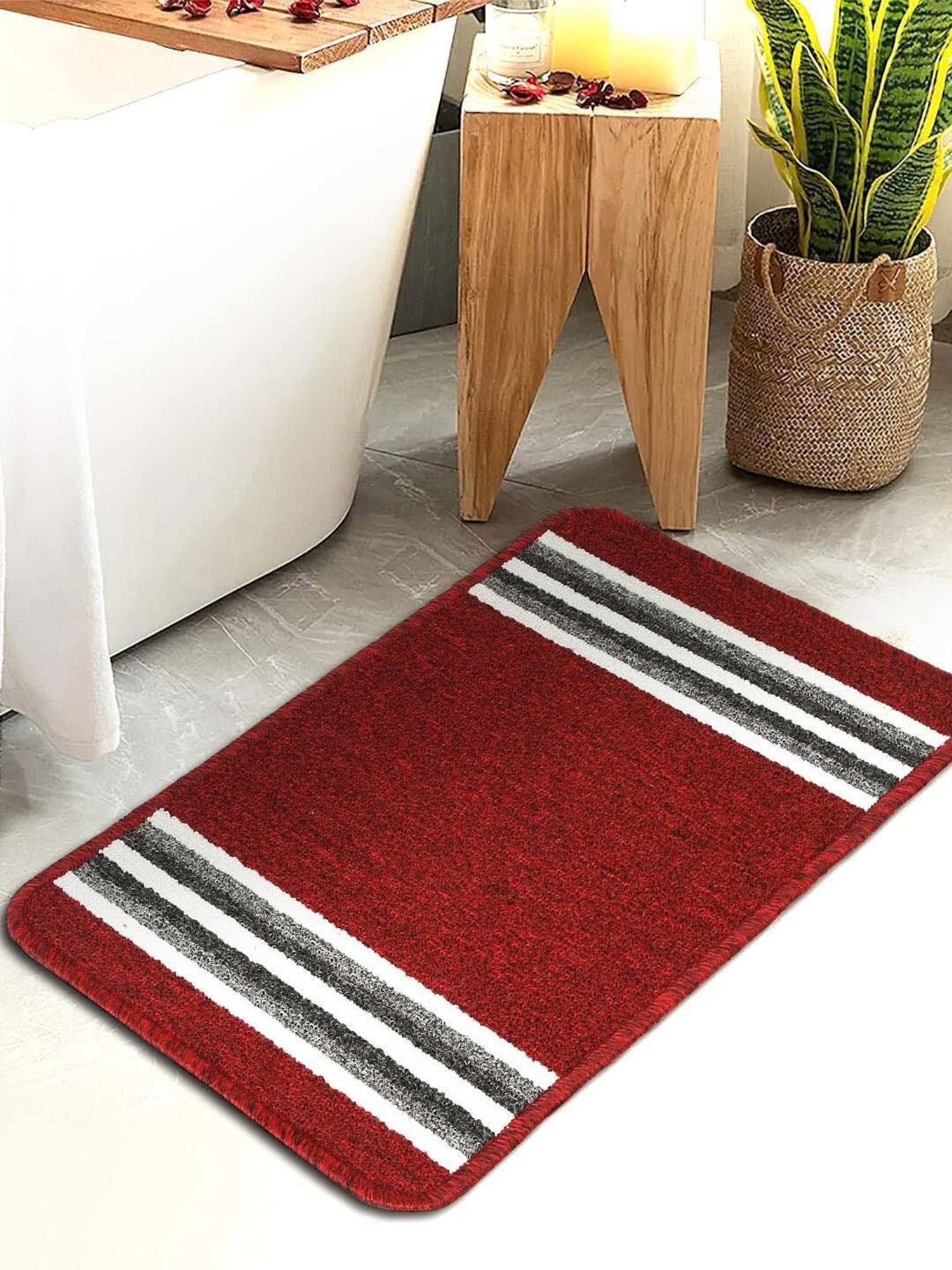 Saral Home Black Jute 1791 GSM Door Mat - Set of 1