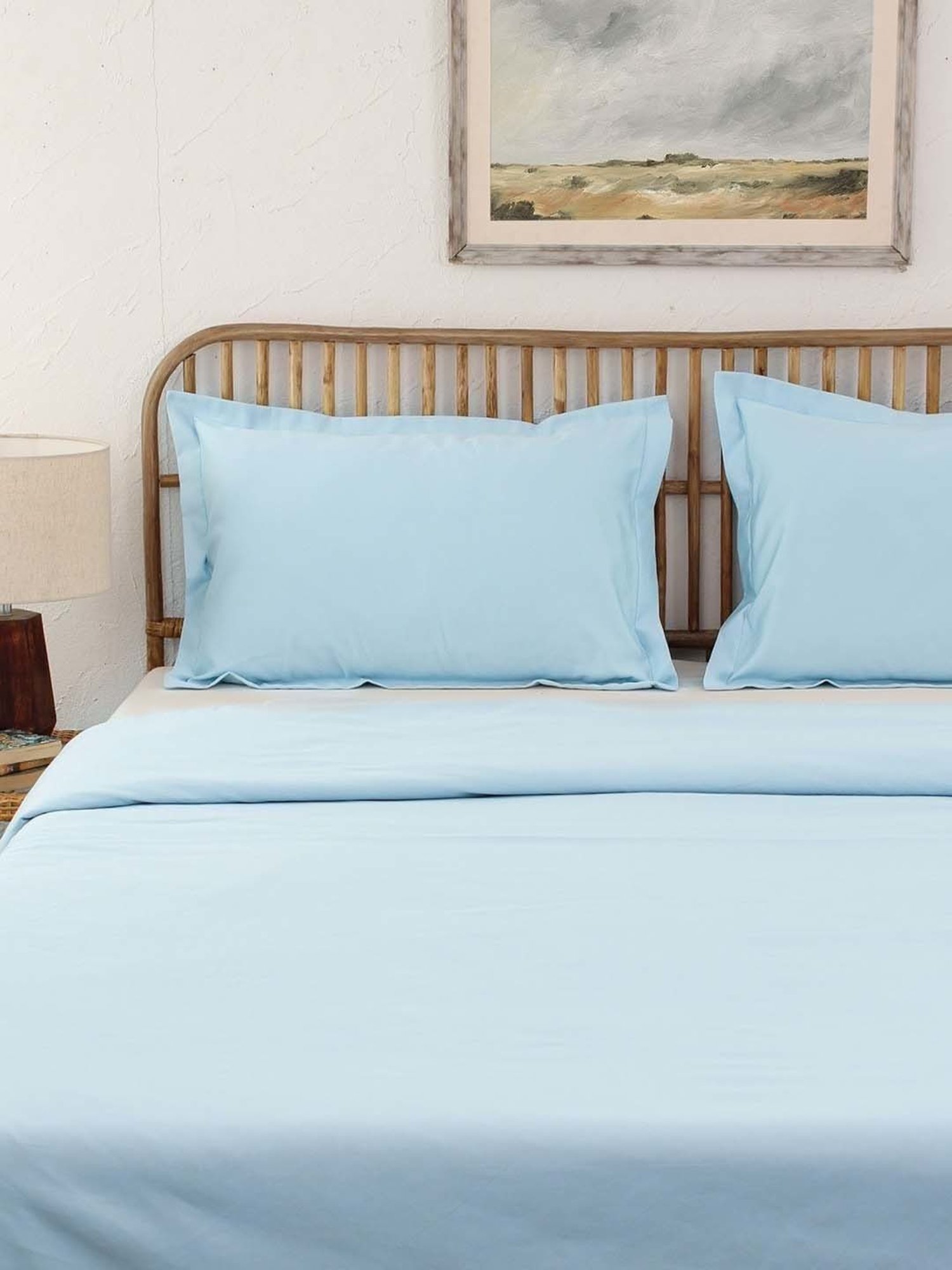 House This Juniper Blue Cotton 600 TC Double Duvet Cover