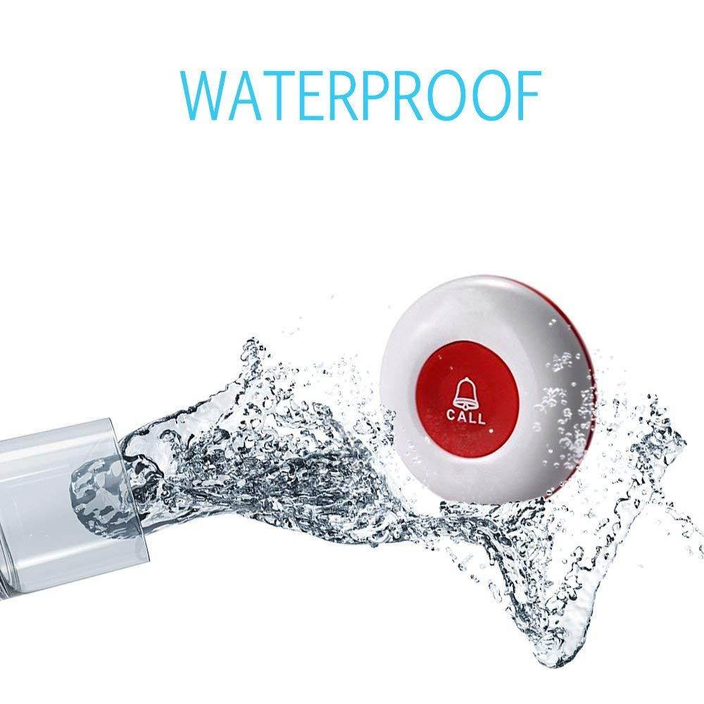 CallToU Wireless Caregiver Pager Smart Call System 2 SOS Call Buttons/Transmitters 2 Receivers Nurse Calling Alert Patient Help System for Home/Personal Attention Pager 500+Feet Plugin Receiver Alert