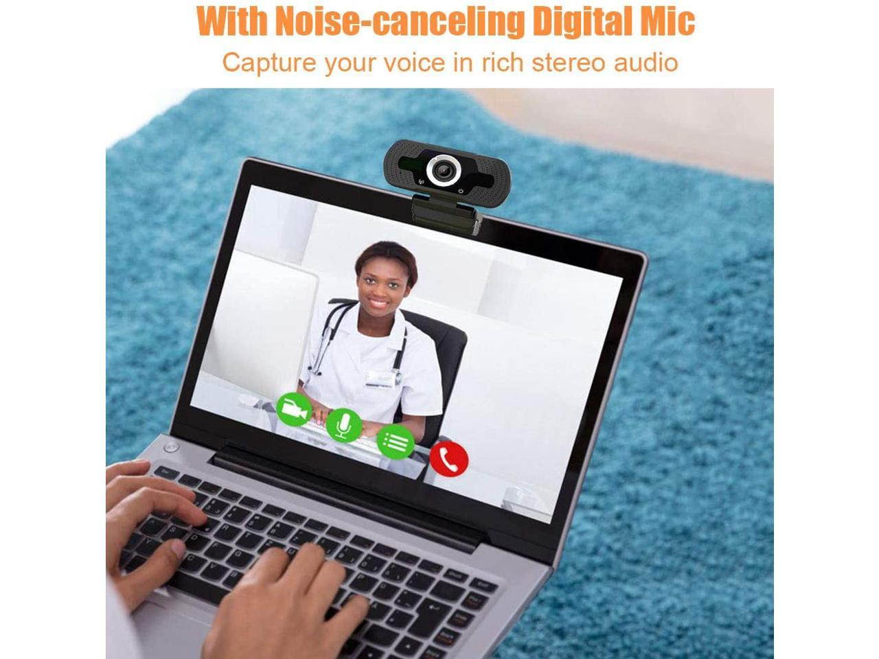 1080P Full HD Webcam,Computer Laptop Camera for Conference and Video Call, Pro Stream Webcam with Plug and Play Video Calling,Built-in Mic
