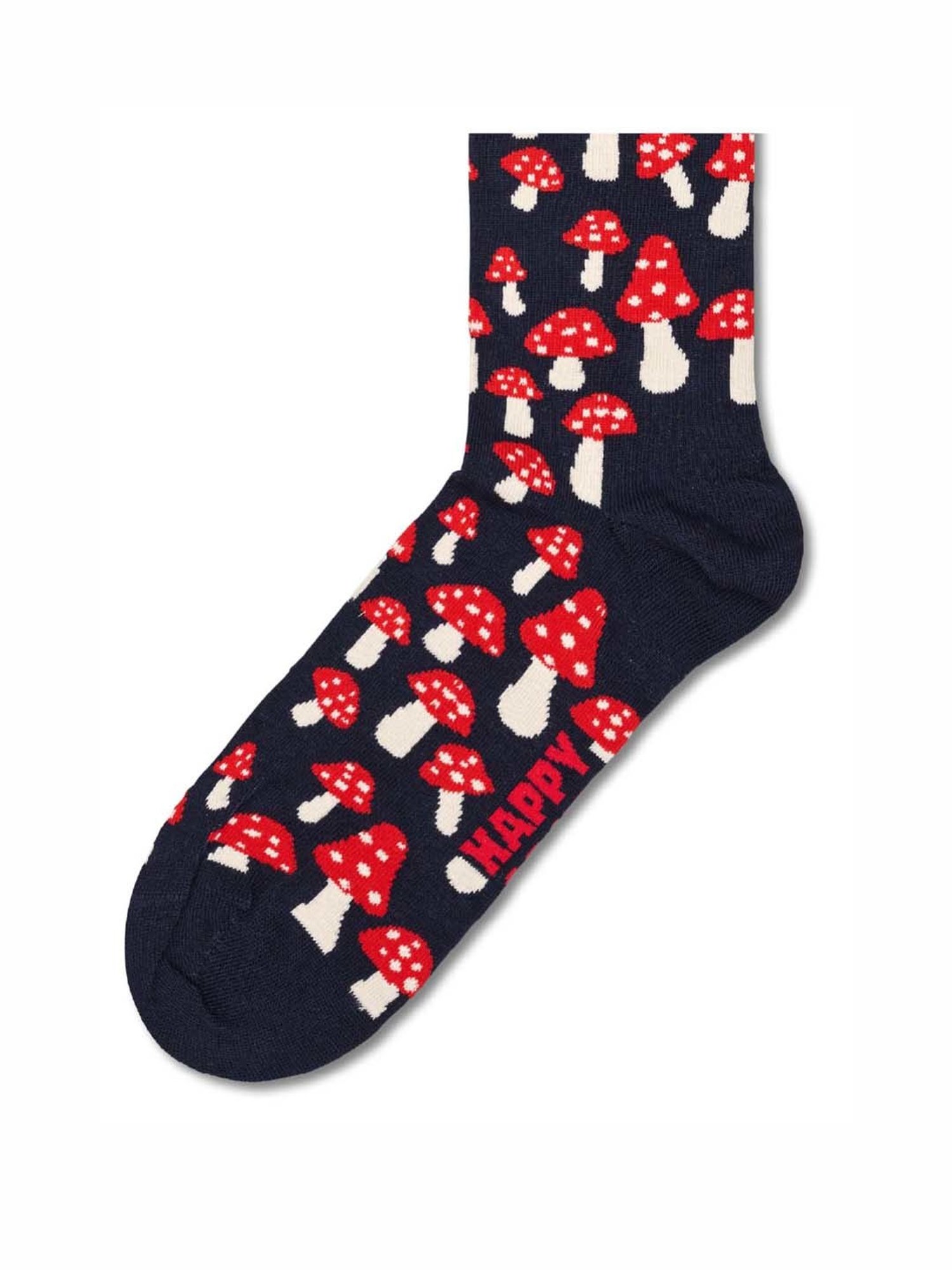 Happy Socks Mushroom Navy & Red Cotton Printed Socks (36-40)