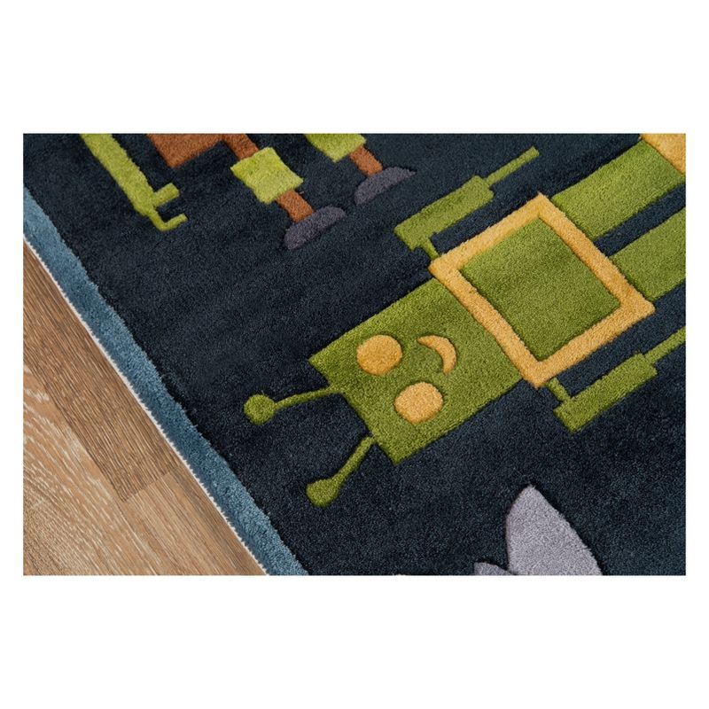 2'x3' Robot Tufted Accent Rug Steel Blue - Momeni