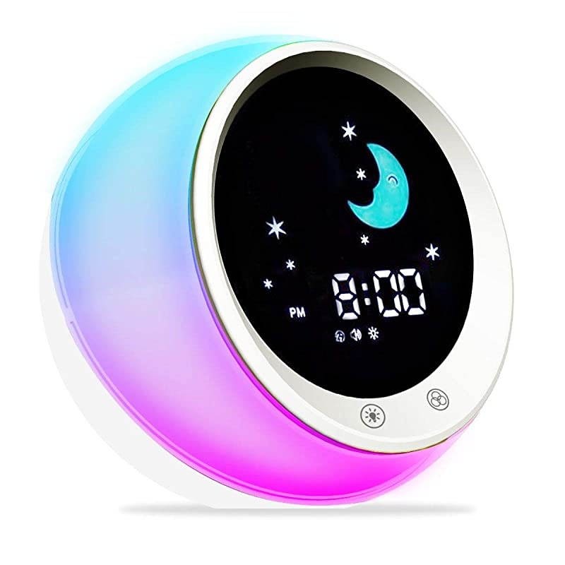 Time to Wake Alarm Clock for Kids Childrens Sleep Trainer Kids Wake Up Light Sleep Sound Machine