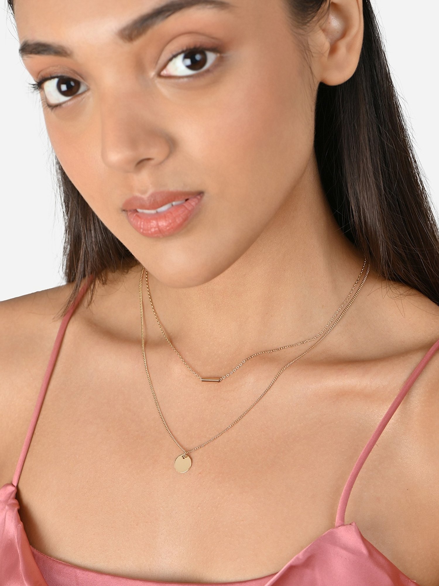 Toniq Gold-Plated Geometric Layered Necklace