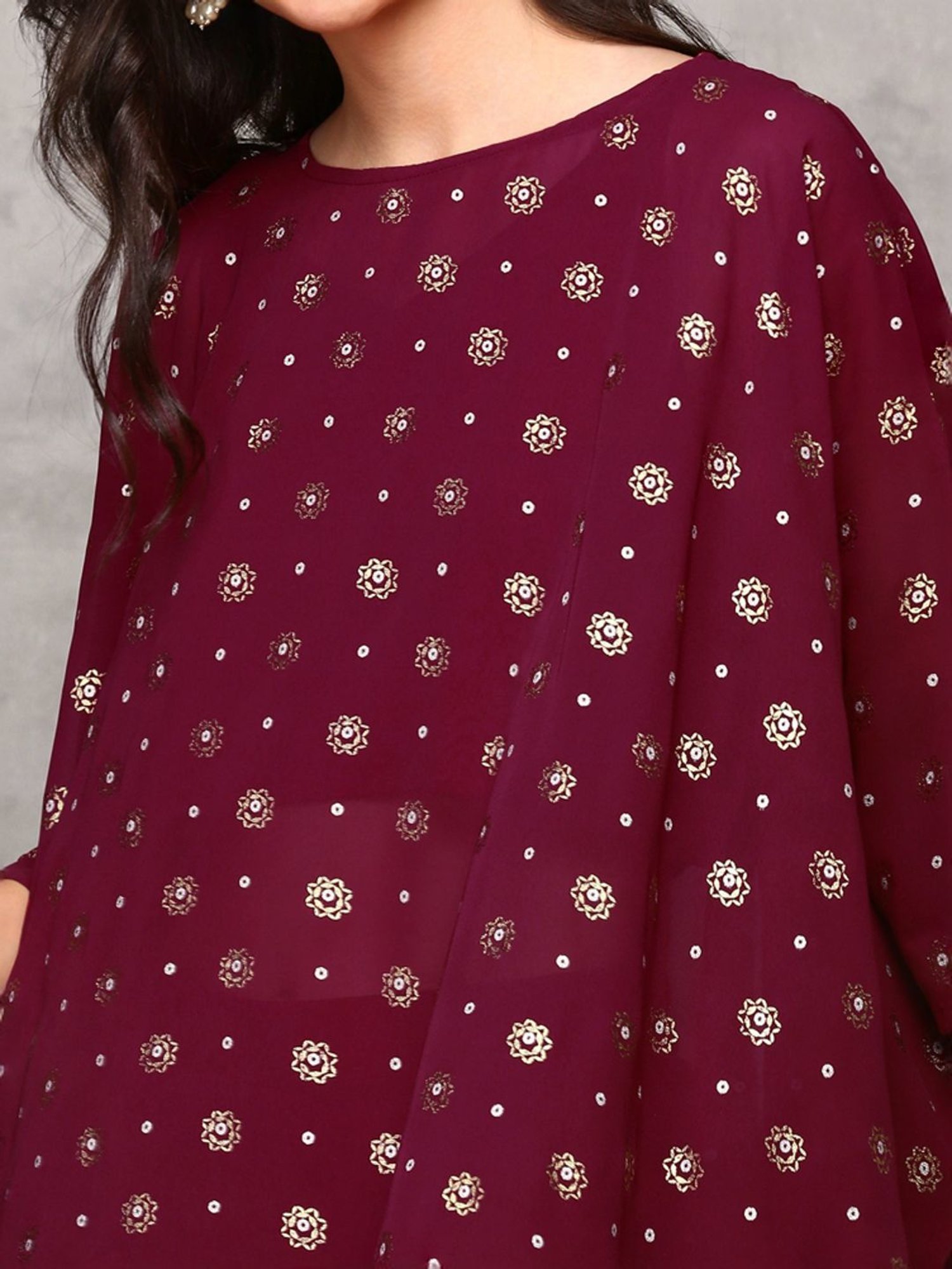 Ishin Pink Printed Kurti & Pants Set