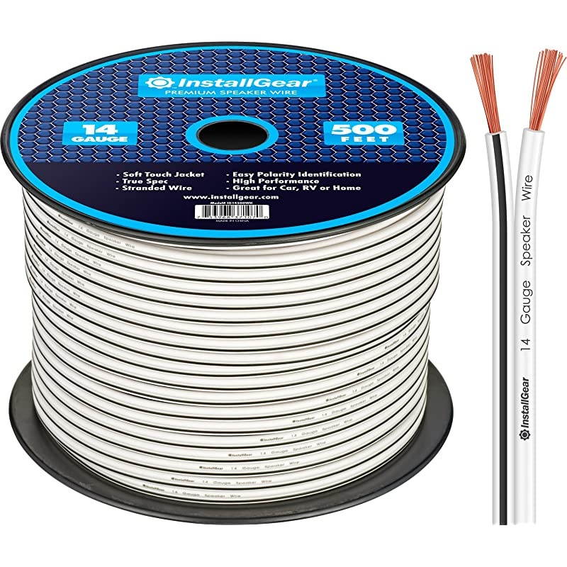 14 Gauge AWG 500ft Speaker Wire Cable White