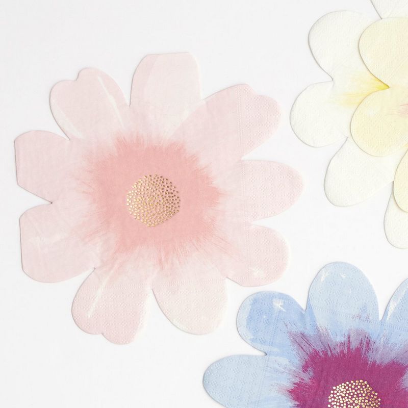 Meri Meri - Flower Garden Party Supplies Collection (Plate, Napkin, Cup) - Set of 8