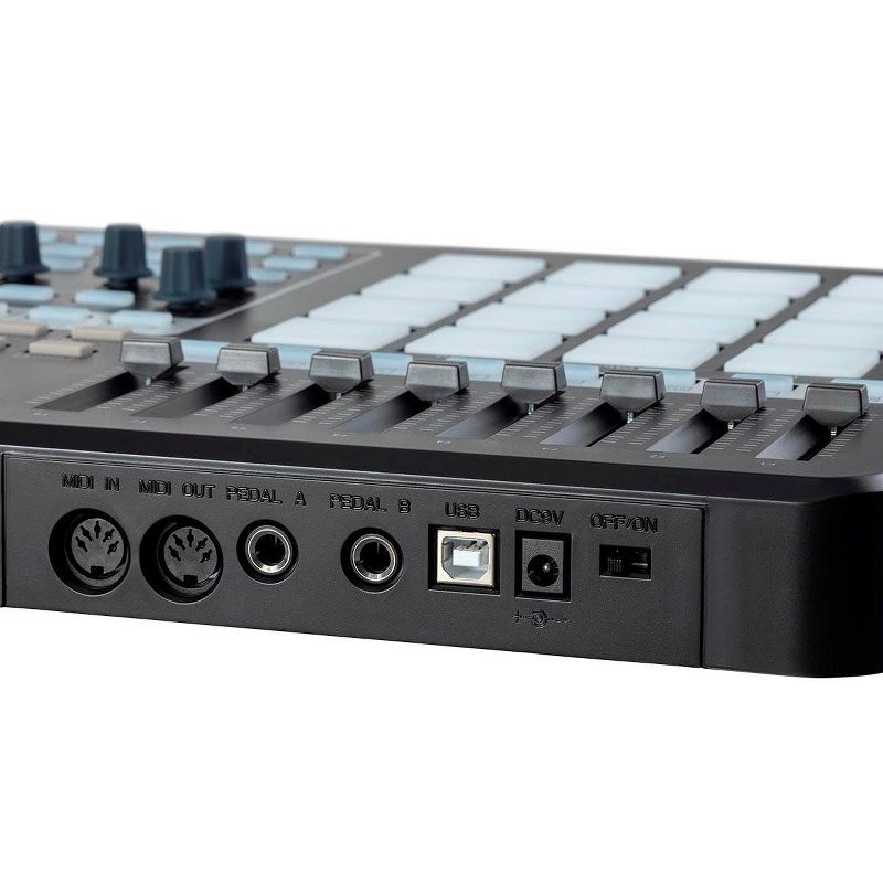 Monoprice SRP200 USB Pad Controller with 16 RGB Velocity and Pressure Sensitive Pads and 8 Assignable Sliders, 5 Assignable Knobs - Stage Right Series