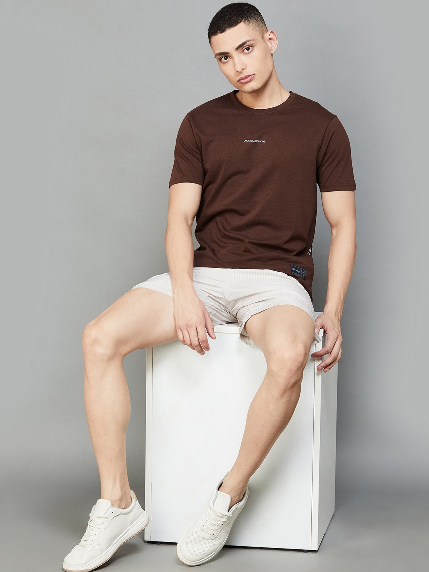 Fame Forever by Lifestyle Coffee Brown Regular Fit Sports T-Shirt