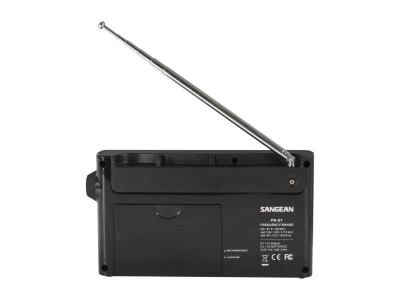 Sangean Portable Rechargeable Radio PR-D7 Black