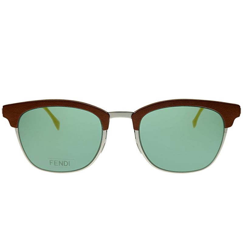 Fendi FF 0228 VGV Unisex Square Sunglasses Orange Silver 50mm